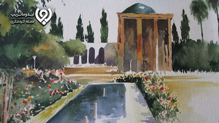 نقاشی-آرامگاه-سعدی